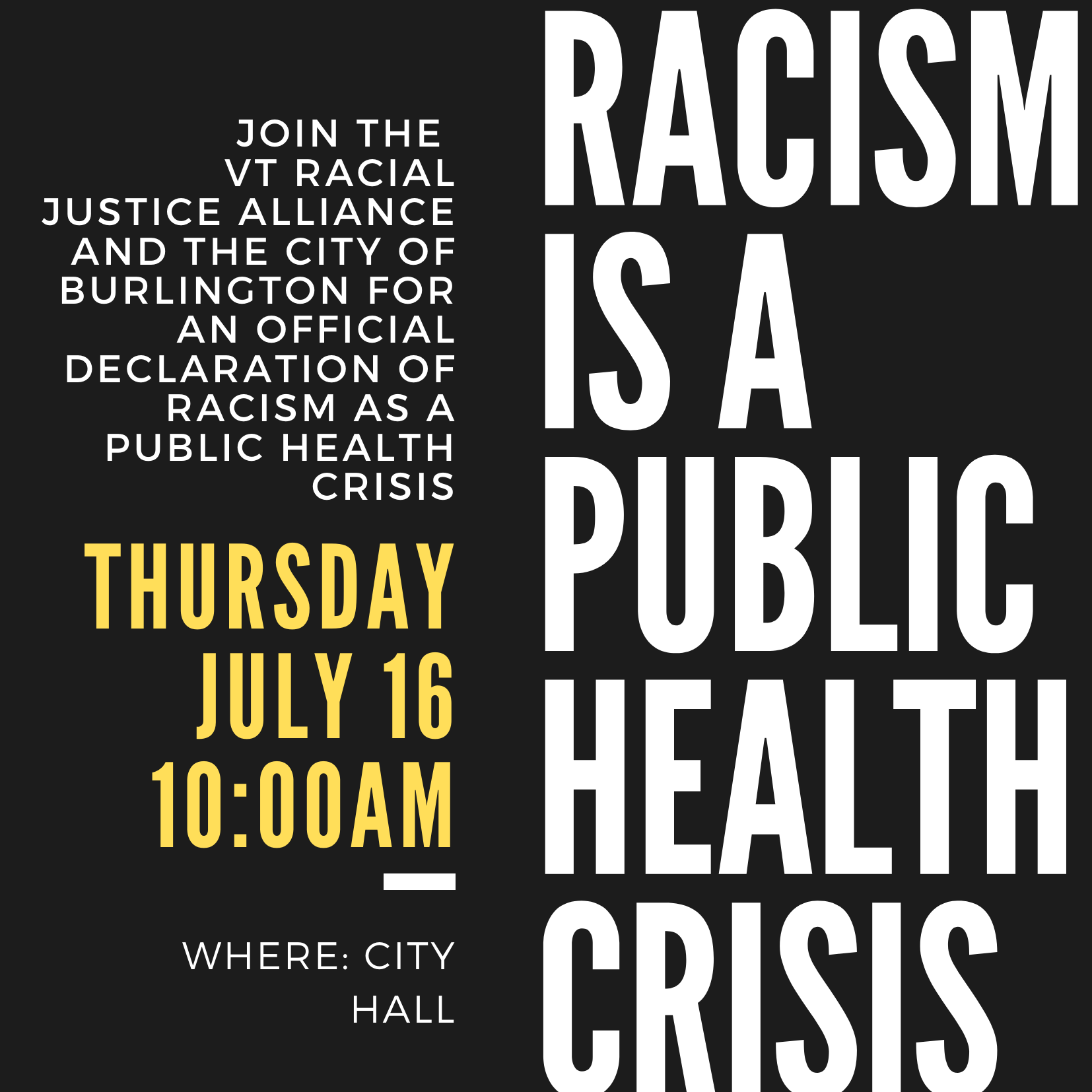 Burlington Declaration that Racism is an Emergency Health Crisis
